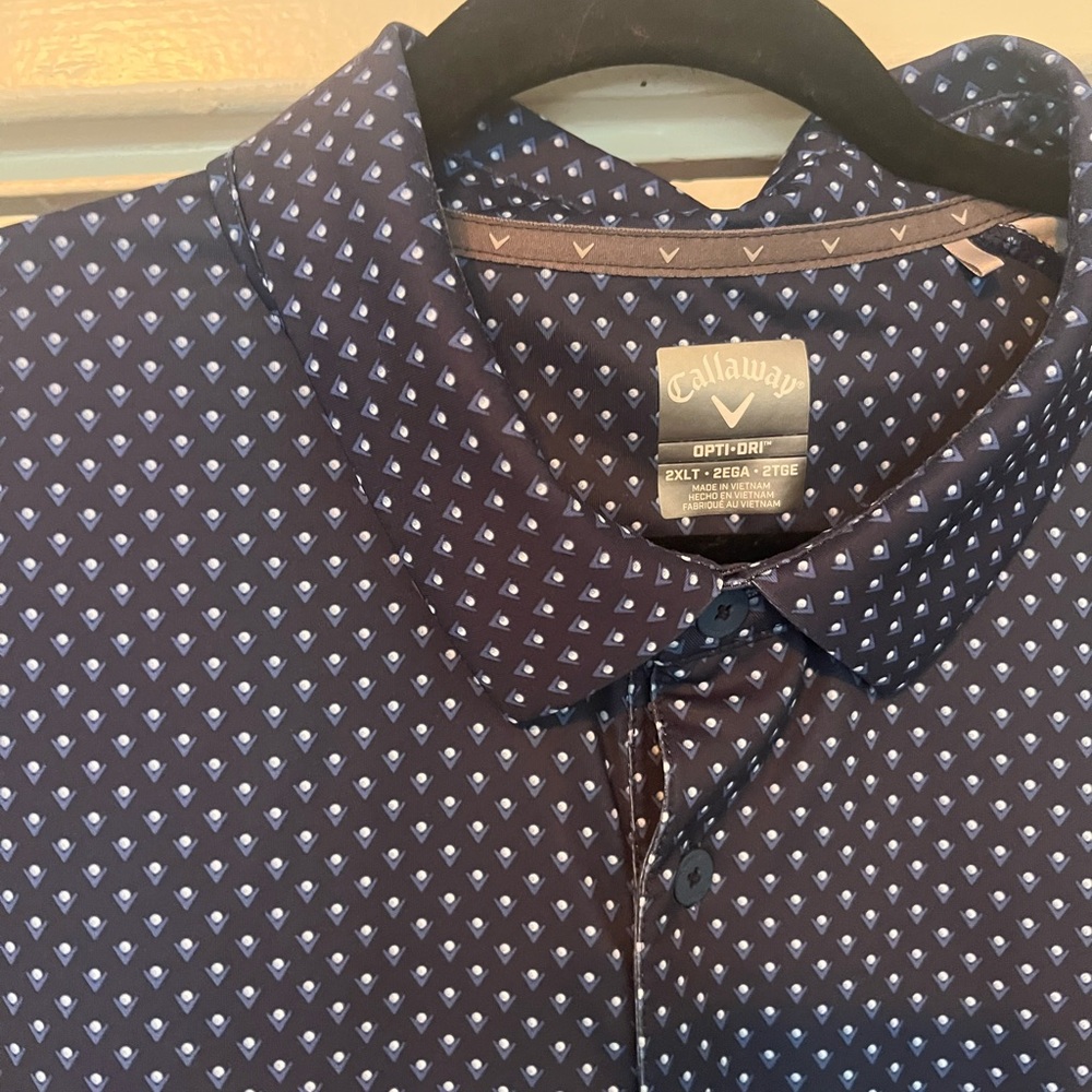Callaway Men's Navy and White Geometric Polo
